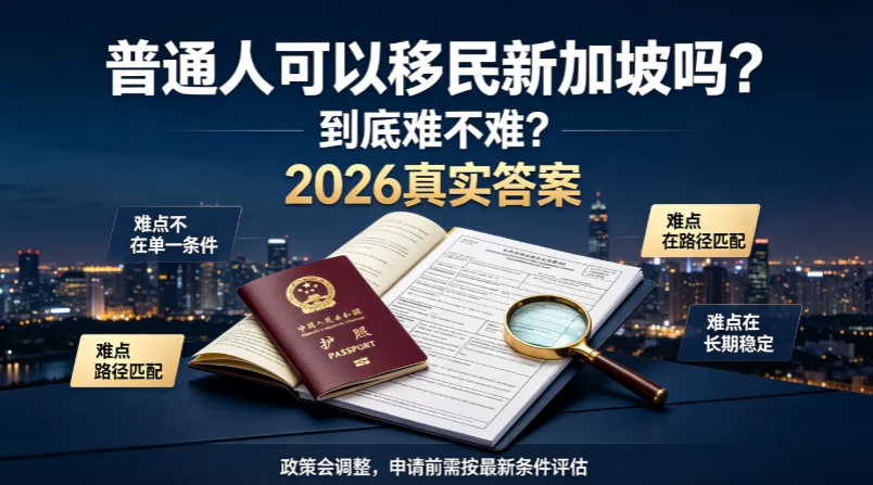 普通人可以移民新加坡吗?到底难不难?(2026真实答案) 普通人可以移民新加坡吗?到底难不难?(2026真实答案)