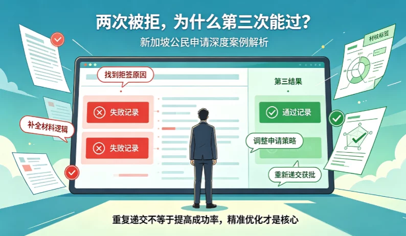 深度案例解析:两次新加坡公民申请被拒,为什么第三次能顺利获批? 深度案例解析:两次新加坡公民申请被拒,为什么第三次能顺利获批?