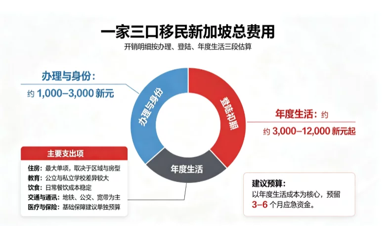 全家移民新加坡总费用：一家三口开销明细