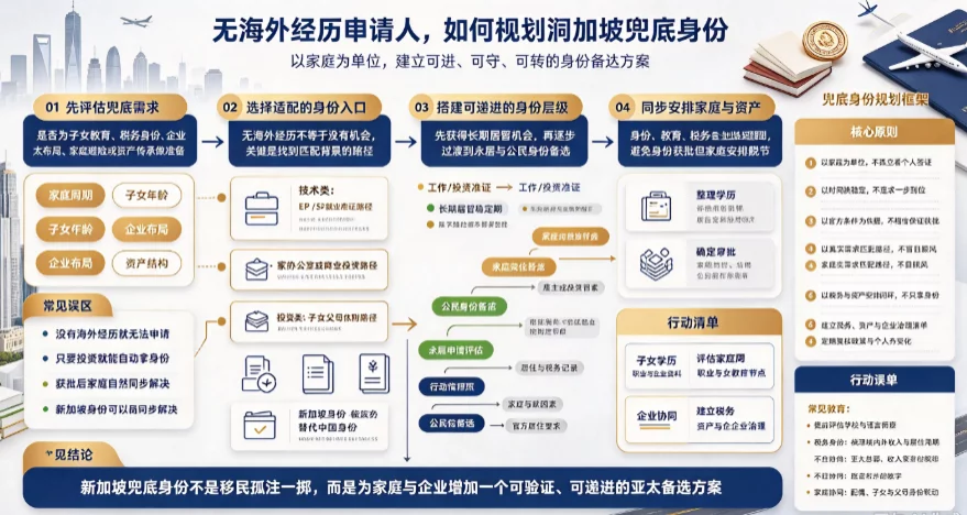 国内无海外经历申请人,如何规划新加坡兜底身份 国内无海外经历申请人,如何规划新加坡兜底身份