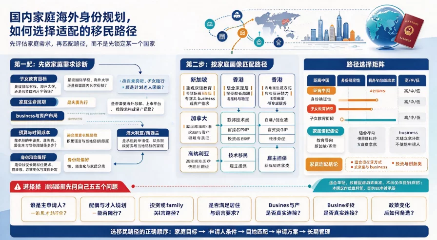 国内家庭海外身份规划，如何选择适配的移民路径